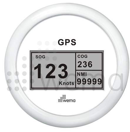 GPS Speedo digital white