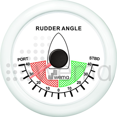 Rudder indicator gauge 0-190 ohm white