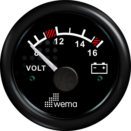 Volt meter 12V black