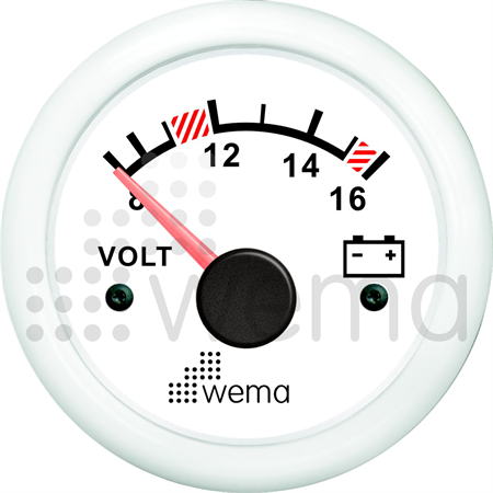 Volt meter 12V white