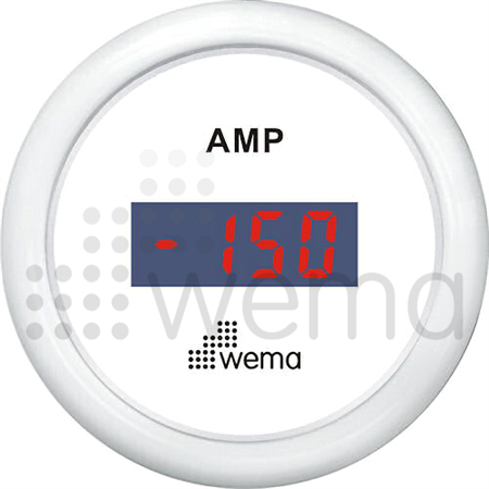 Ampere meter kit +/-150AH white