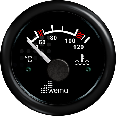 Water temp gauge black