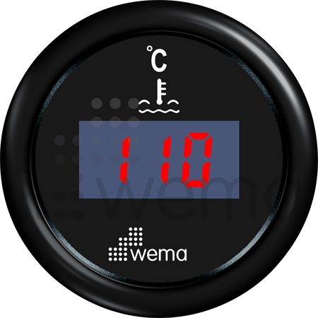 Water temp gauge black digital