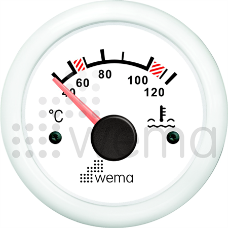 Water temp gauge white