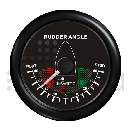 Rudder indicator gauge 0-910 ohm black