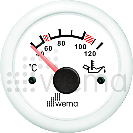 Oil temp gauge white