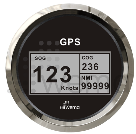 GPS-logg digital, silverline 85mm,  kompl. m antenn, svart