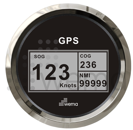 GPS Speedo digital black Silverline