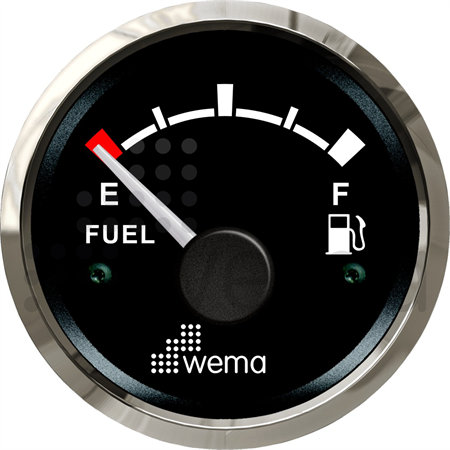 Fuel tank gauge 0-190 ohm black Silverline