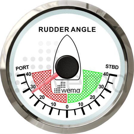 Rudder indicator gauge 0-190 ohm white Silverline