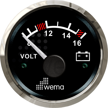 Volt meter 12V black Silverline