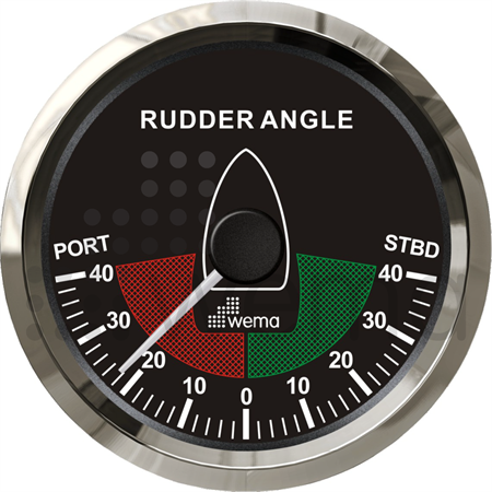 Rudder indicator gauge 85 mm 0-5K black Silverline