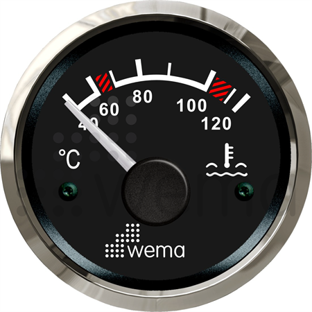 Water temp gauge black Silverline