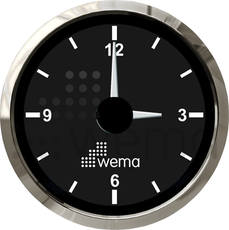 Clock gauge black Silverline