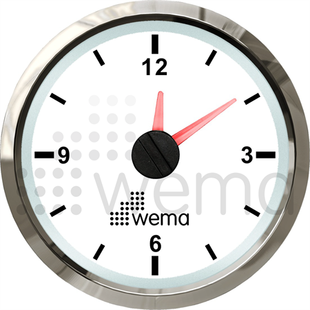 Clock gauge white Silverline