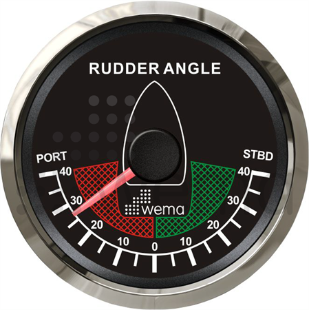 Rudder indicator gauge 0-910 ohm black Silverline