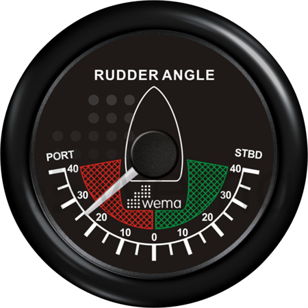 Rudder indicator gauge 0-190 ohm 85 mm black