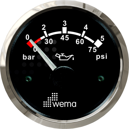 Oil pressure 5 bar black Silverline