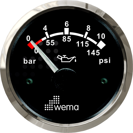 Oil pressure 10 bar black Silverline