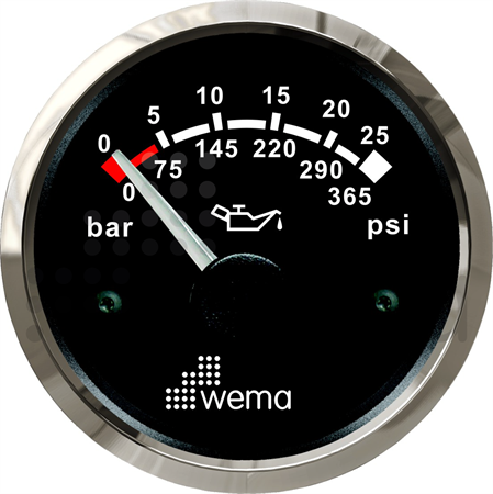 Oil pressure 25 bar black Silverline