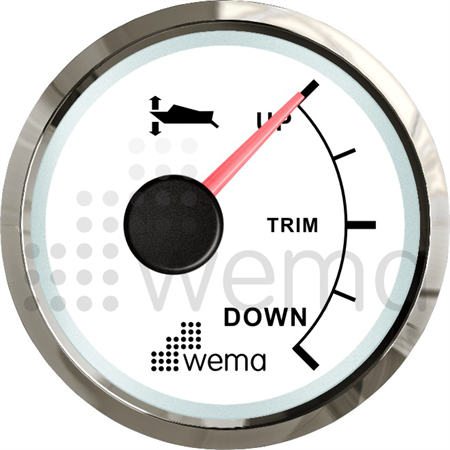 Trim position gauge 10-190 ohm (dn-up) white Silverline