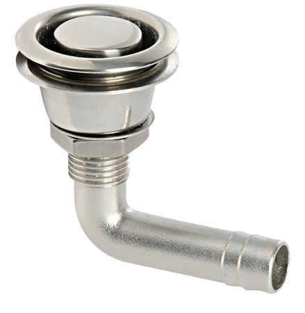 SS flush fuel vent 90° hose connector