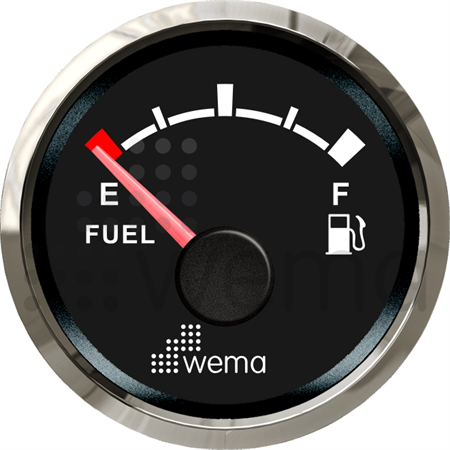 Fuel tank gauge NMEA2000 Silverline black