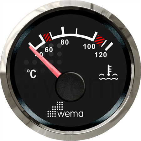 Water temp gauge NMEA2000 Silverline black