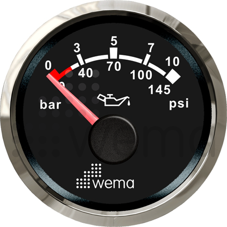 Oil pressure 10 bar NMEA2000 black Silverline