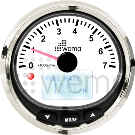 Varvräknare 7000 rpm NMEA2000 Silverline vit