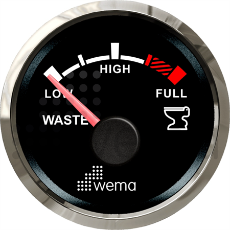 Holding tank gauge NMEA2000 Silverline black